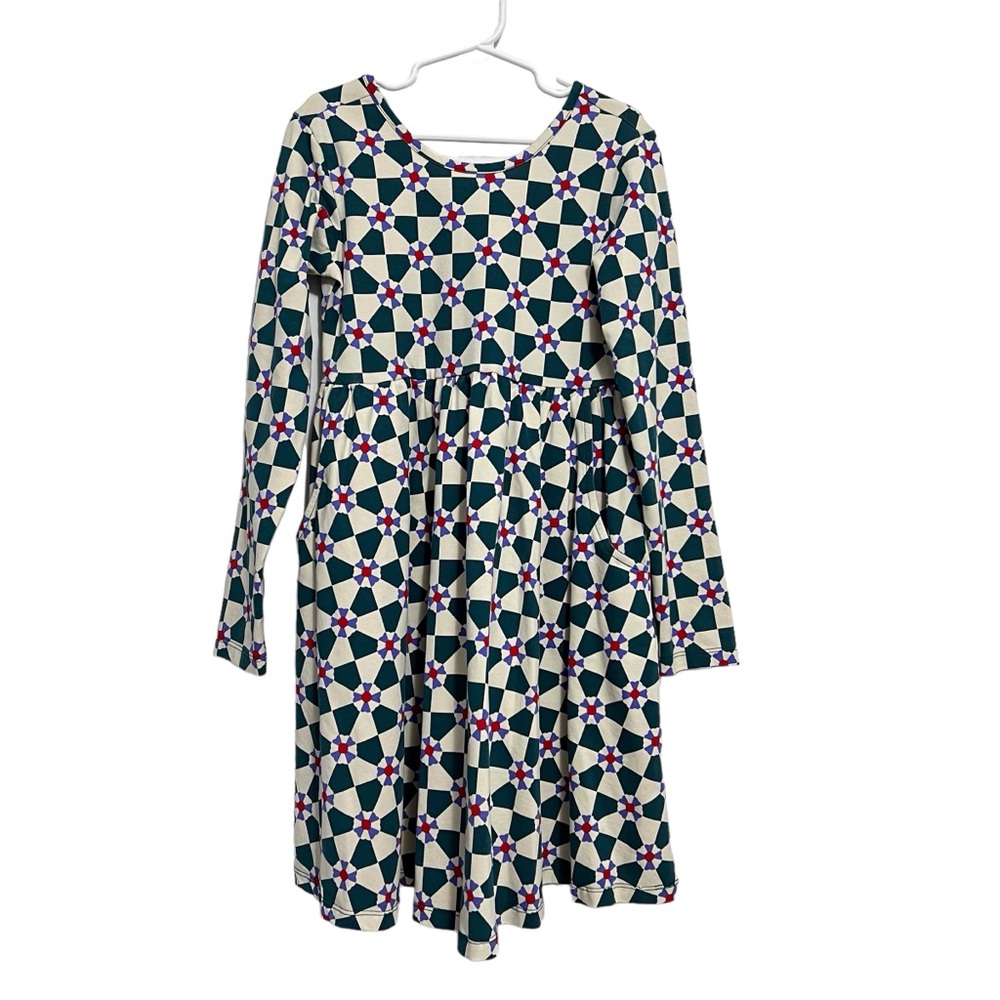 Hanna Andersson Skater Dress Green Peppermint Swirl Sz 130 (8)